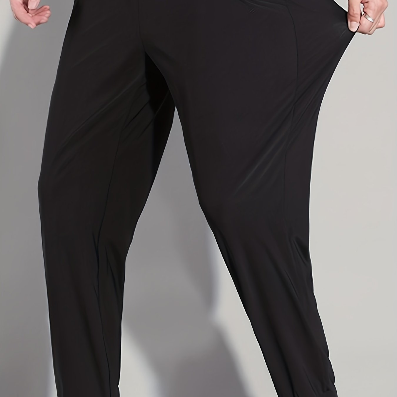 Men's Quick Drying Breathable Pants Sports Zipper Pocket Elastic Waist Drawstring Lightweight Jogger Pants For Exercise Running