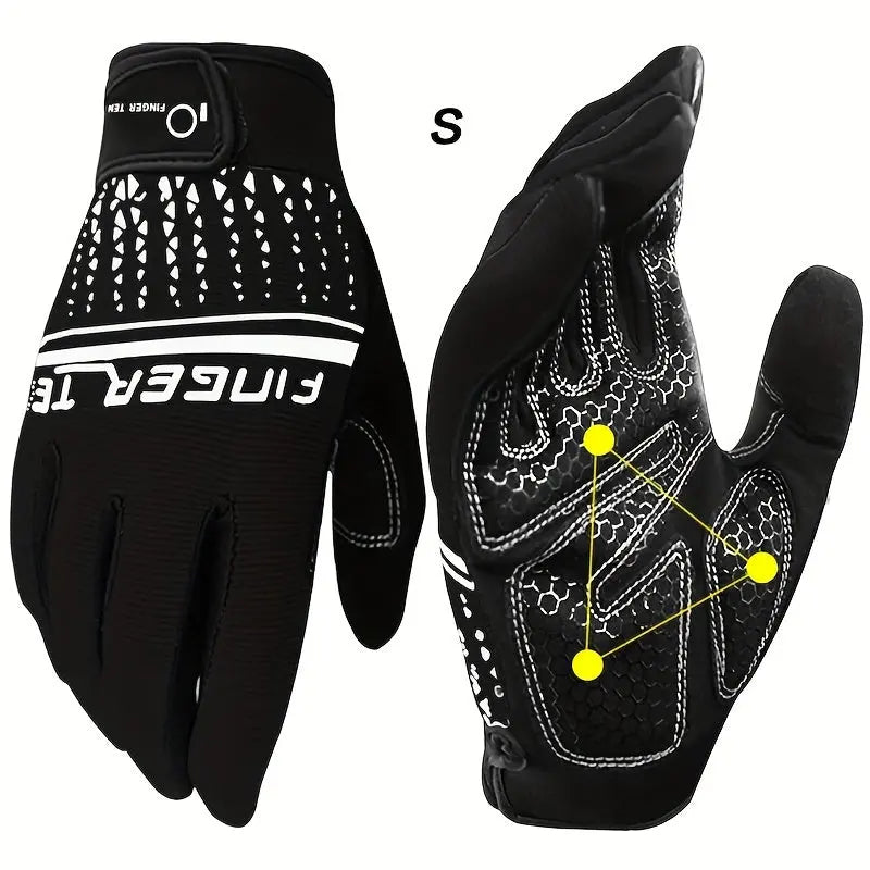 Full Finger Workout Gloves with Padding, Non Slip Extra Grip for Men Women - FINGER TEN Weight Lifting Touchscreen Gym Exercise Gloves for Cycling Climbing Hiking Nova Trendz