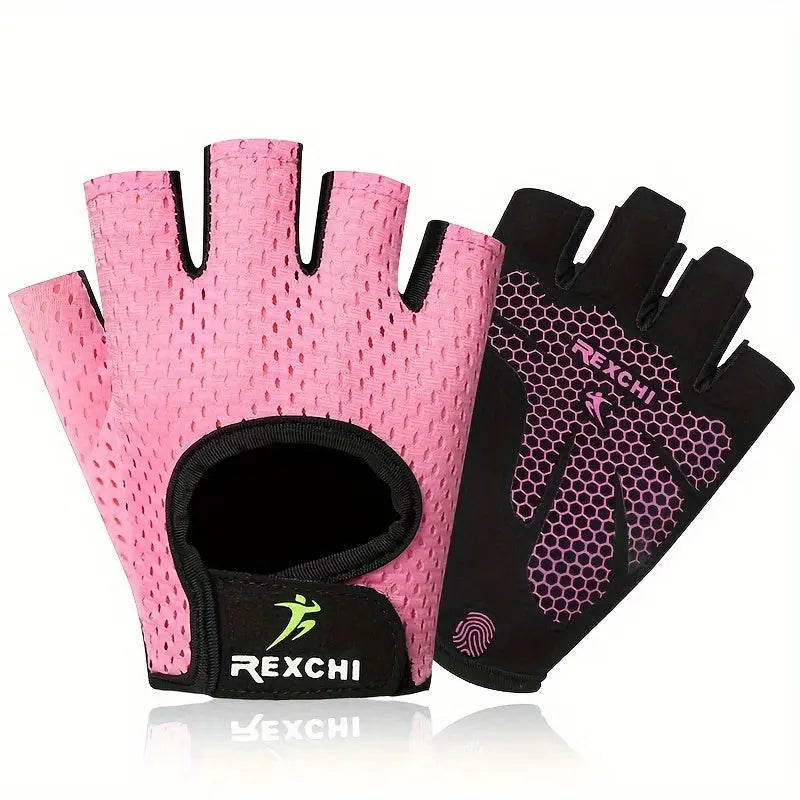 1 Pair of Premium Half Finger Fitness Gloves - Non-Slip, Breathable, and Protective for Weight Lifting, Gym, Dumbbell Exercise, Sports, and Cycling Nova Trendz