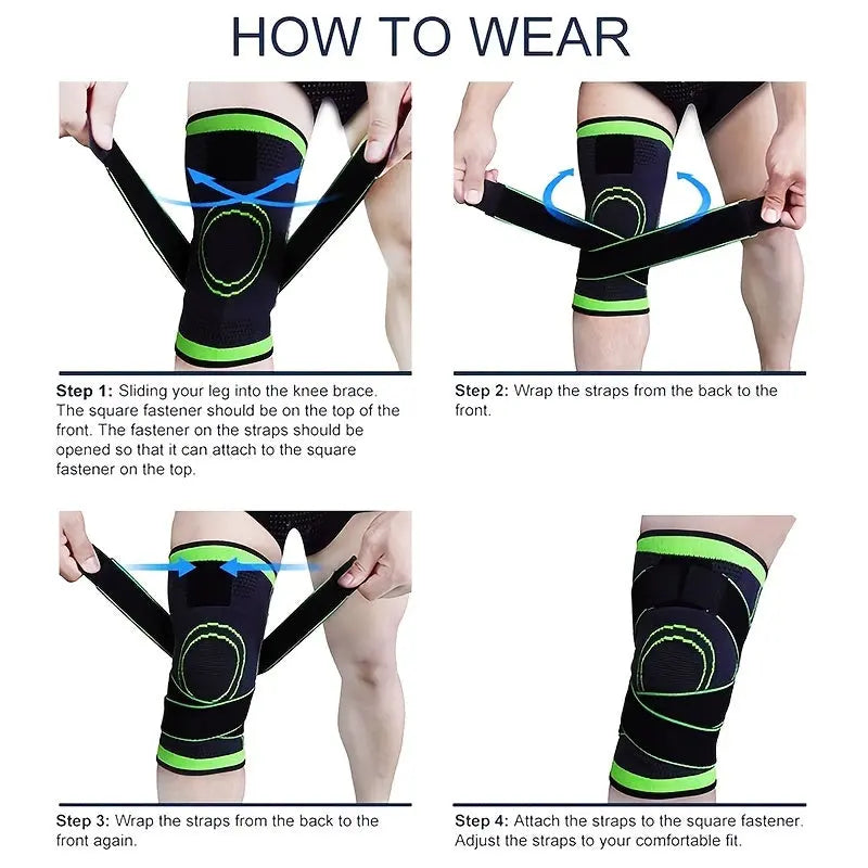 (2pcs) Order A Size Up Get Maximum Knee Support & Arthritis Relief For Men & Women - Adjustable Strap Wrap For Running, Cycling & Exercise! Nova Trendz