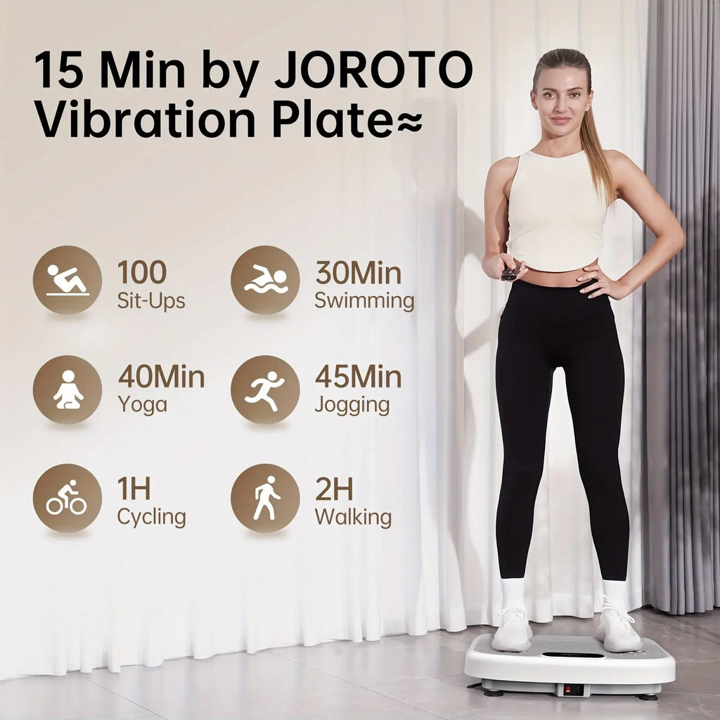 JOROTO Vibration Plate Exercise Machine, Whole Body Vibrating Platform for Ideal Home Gym Workout Equipment for Women, with 2 Resistance Bands for Wellness with Remote Control Load Bearing 330LBS, Leg Exercise, Shaper, for Va Nova Trendz