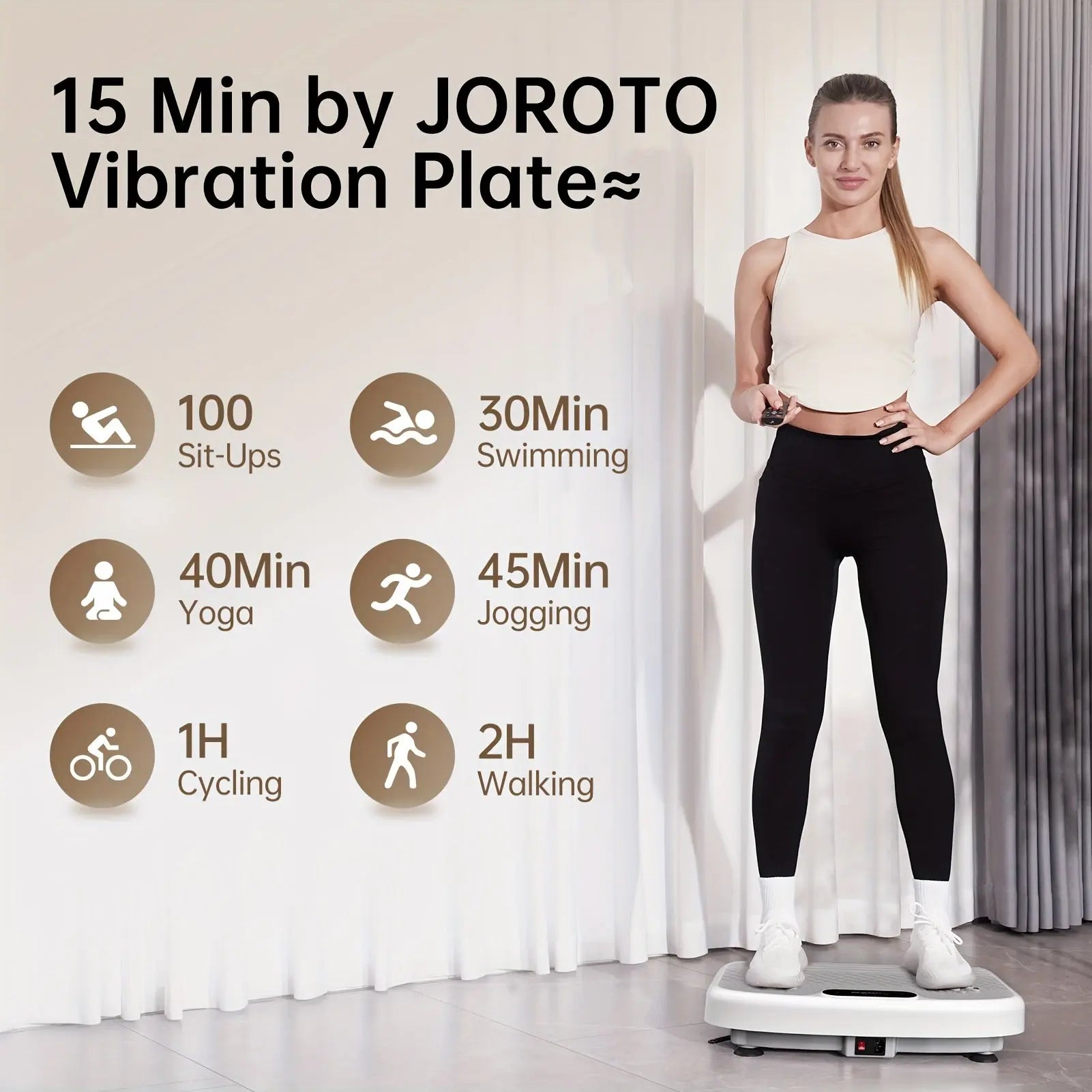 JOROTO Vibration Plate Exercise Machine, Whole Body Vibrating Platform for Ideal Home Gym Workout Equipment for Women, with 2 Resistance Bands for Wellness with Remote Control Load Bearing 330LBS, Leg Exercise, Shaper, for Va Nova Trendz