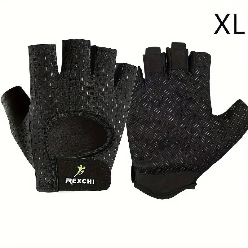 1 Pair of Premium Half Finger Fitness Gloves - Non-Slip, Breathable, and Protective for Weight Lifting, Gym, Dumbbell Exercise, Sports, and Cycling Nova Trendz