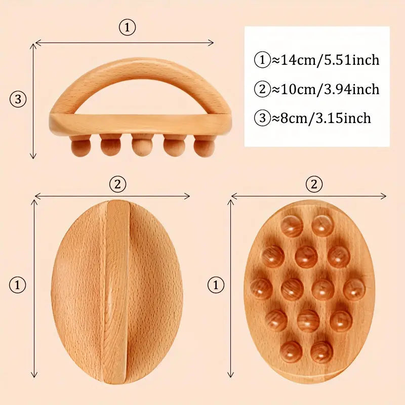 1/2pcs Massage Stick - Full Body Relaxation, Wooden Massage Tool for Back, Neck, Abandon, Hand, Leg, Waist, Relax Muscles tool After Exercise, Massager tool, Massage brush with 12 Smooth Beads Nova Trendz