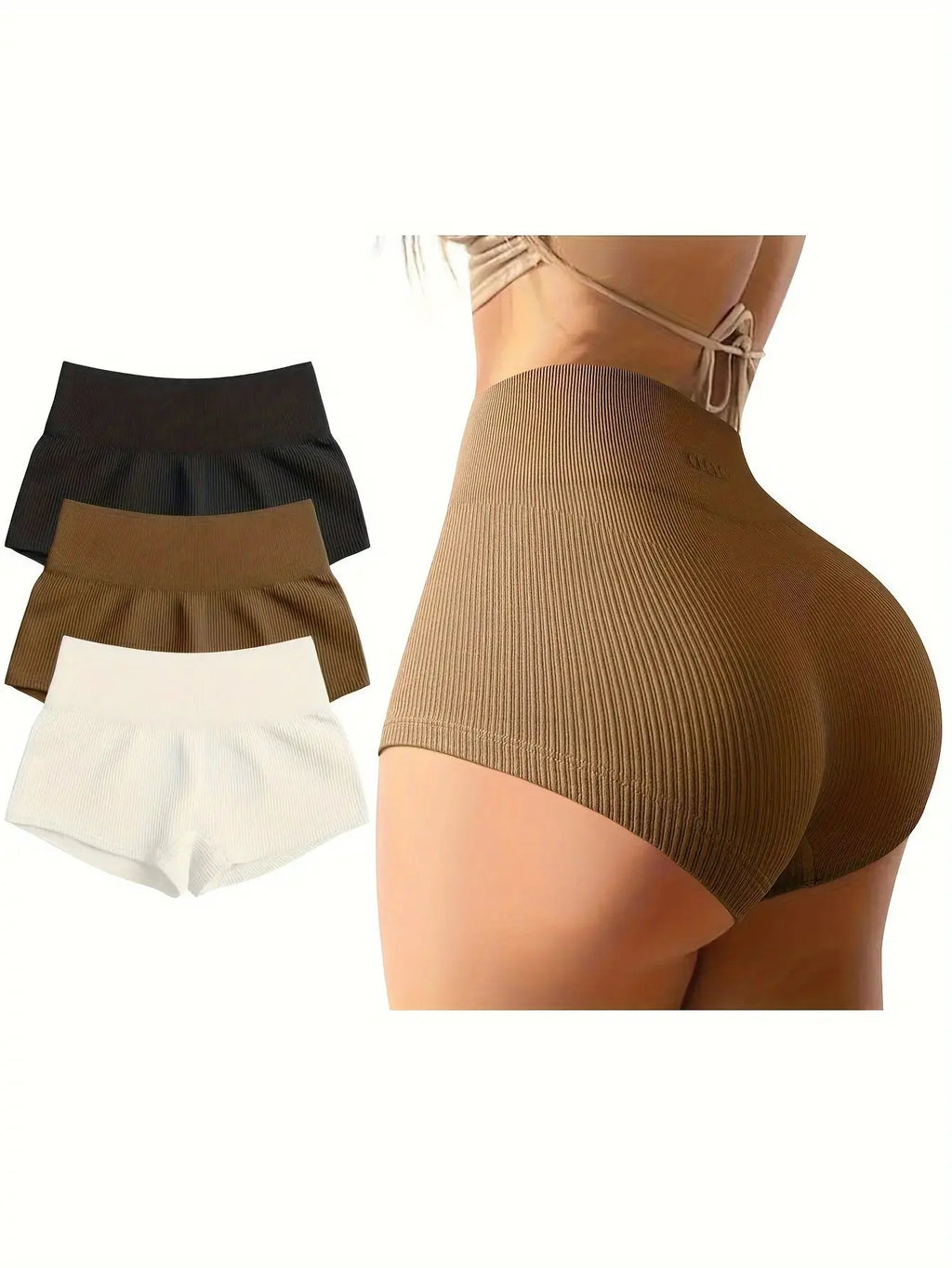 OQQ Women 3 Piece Yoga Shorts Sexy High Waist Booty Stretch Workout Exercise Hot Shorts Nova Trendz