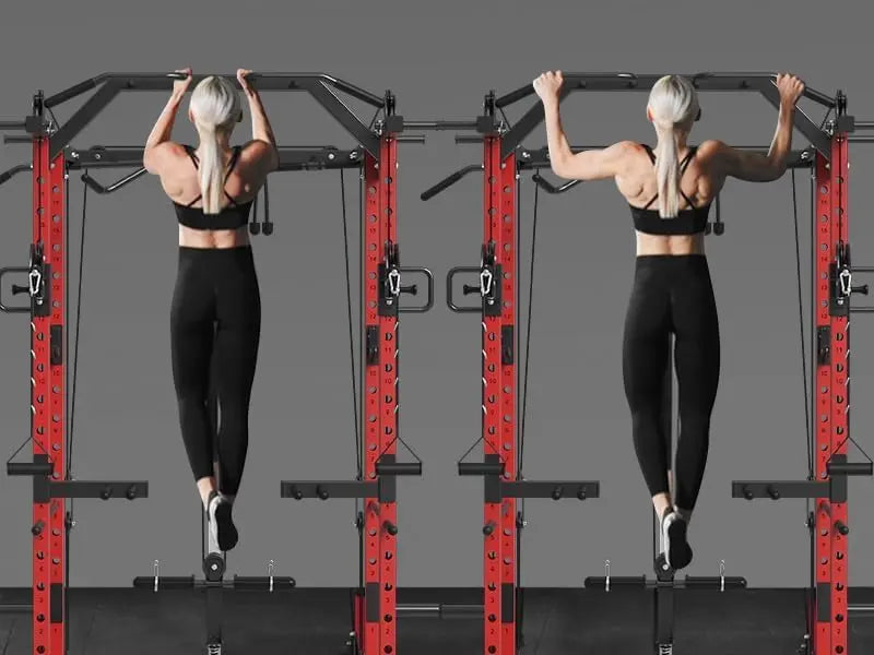 Mikolo Power Cage, Power Rack with Cable Crossover System, 1500LBS Squat Rack with LAT Pull Down System, Workout Cage with Pulley System for Fitness Home Gym Nova Trendz