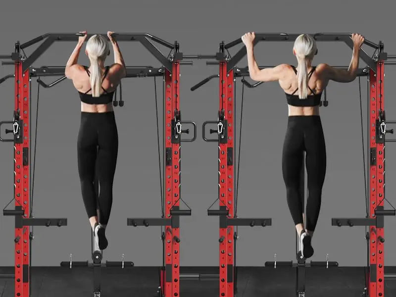 Mikolo Power Cage, Power Rack with Cable Crossover System, 1500LBS Squat Rack with LAT Pull Down System, Workout Cage with Pulley System for Fitness Home Gym Nova Trendz