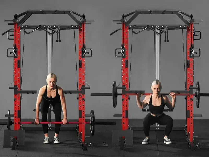 Mikolo Power Cage, Power Rack with Cable Crossover System, 1500LBS Squat Rack with LAT Pull Down System, Workout Cage with Pulley System for Fitness Home Gym Nova Trendz