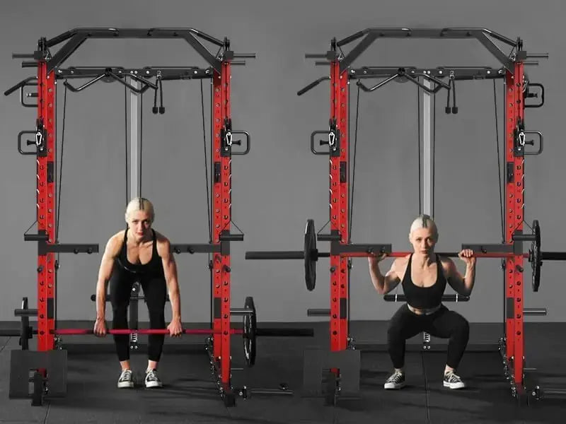 Mikolo Power Cage, Power Rack with Cable Crossover System, 1500LBS Squat Rack with LAT Pull Down System, Workout Cage with Pulley System for Fitness Home Gym Nova Trendz