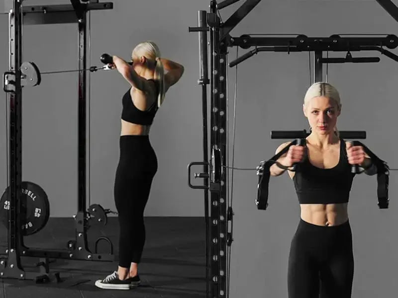 Mikolo Power Cage, Power Rack with Cable Crossover System, 1500LBS Squat Rack with LAT Pull Down System, Workout Cage with Pulley System for Fitness Home Gym Nova Trendz