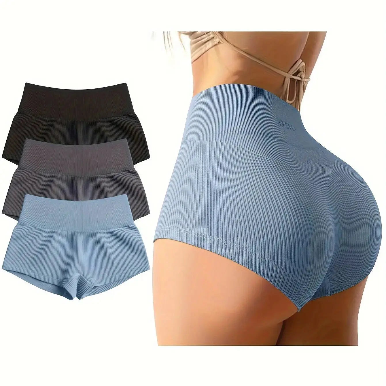 OQQ Women 3 Piece Yoga Shorts Sexy High Waist Booty Stretch Workout Exercise Hot Shorts Nova Trendz
