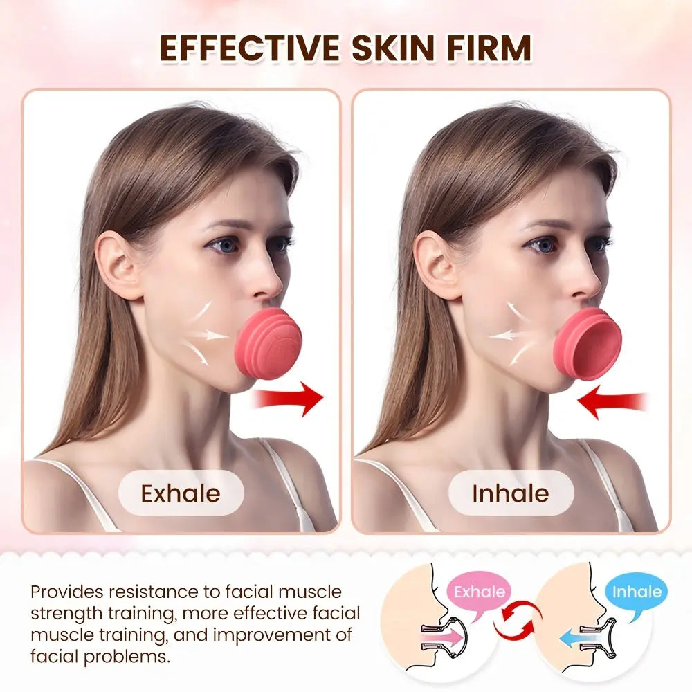 Jaw Face Neck Toning Exerciser For Women, Face Lift Skin Firming V Shape Double Chin Exerciser Instrument, Cute Portable Mouth Exercise Face Trainer Tool Nova Trendz