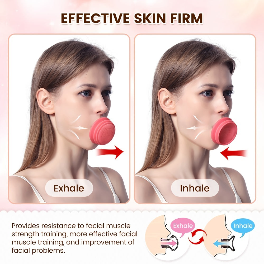 Jaw Face Neck Toning Exerciser For Women, Face Lift Skin Firming V Shape Double Chin Exerciser Instrument, Cute Portable Mouth Exercise Face Trainer Tool