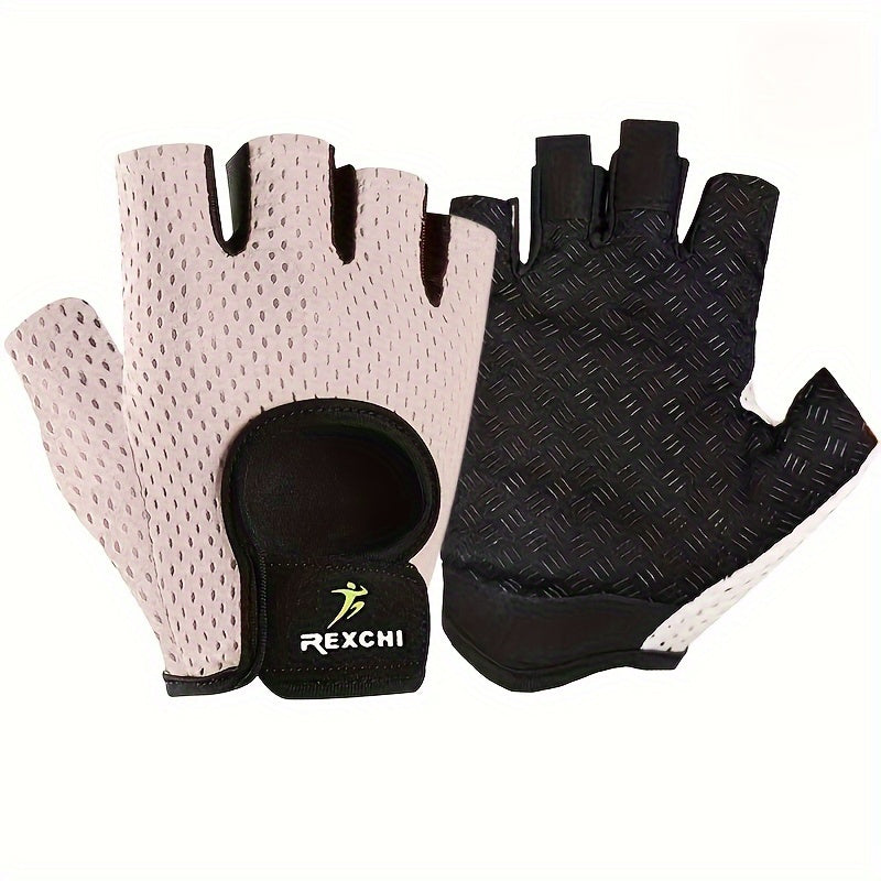 1 Pair of Premium Half Finger Fitness Gloves - Non-Slip, Breathable, and Protective for Weight Lifting, Gym, Dumbbell Exercise, Sports, and Cycling