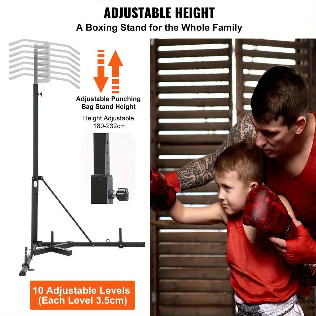 VEVOR 2 in 1 Punching Bag Stand Steel Heavy Duty Workout Equipment Adjustable Height Boxing Punching Bag Stand with Pull Up Bar Freestanding Sandbag Rack Holds Up to 400 lbs for Home Gym Fitness Nova Trendz
