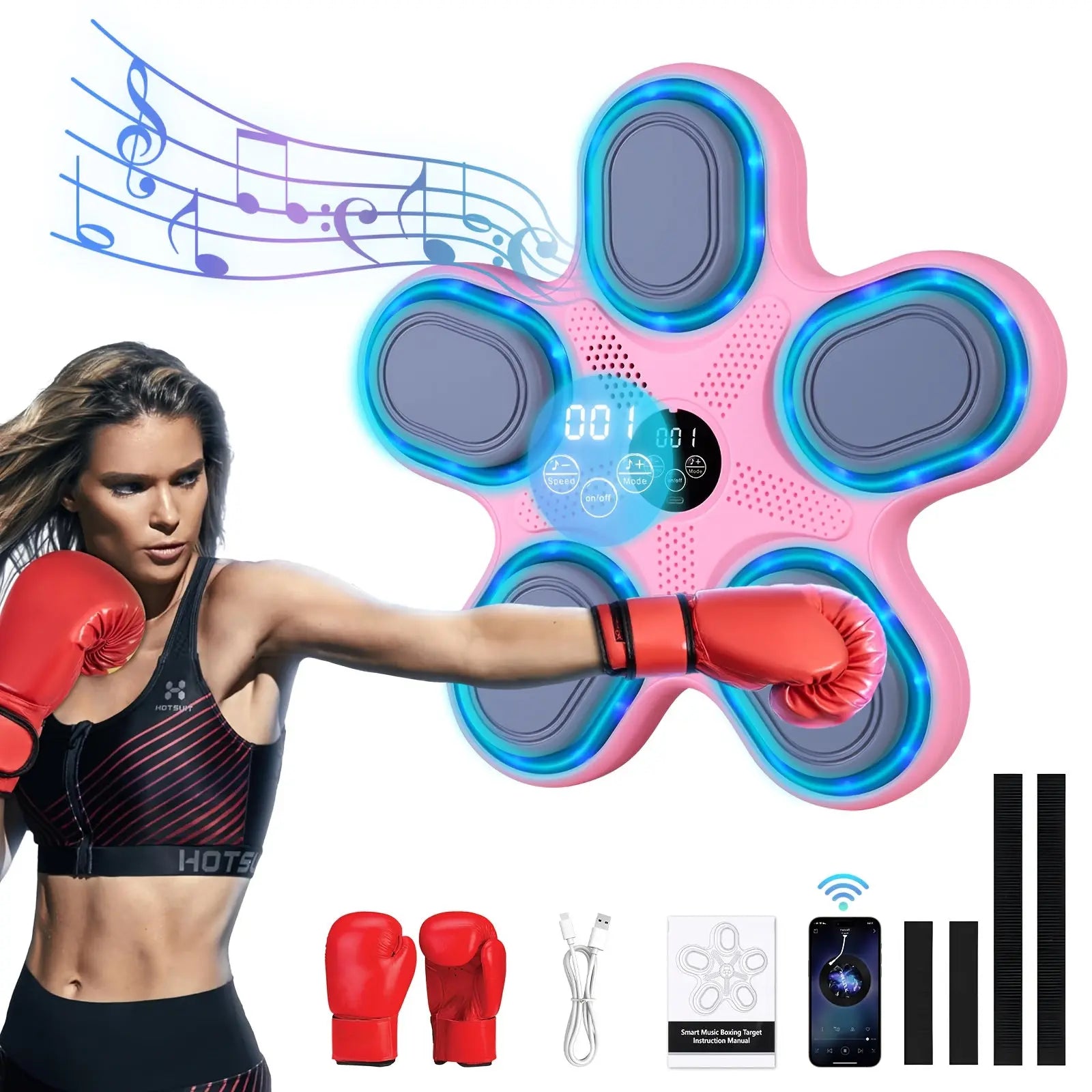 Music Boxing Machine - LOVEWE Wall Mounted Workout Equipment For Adults With Boxing Gloves - Home Boxing Target Machine Nova Trendz