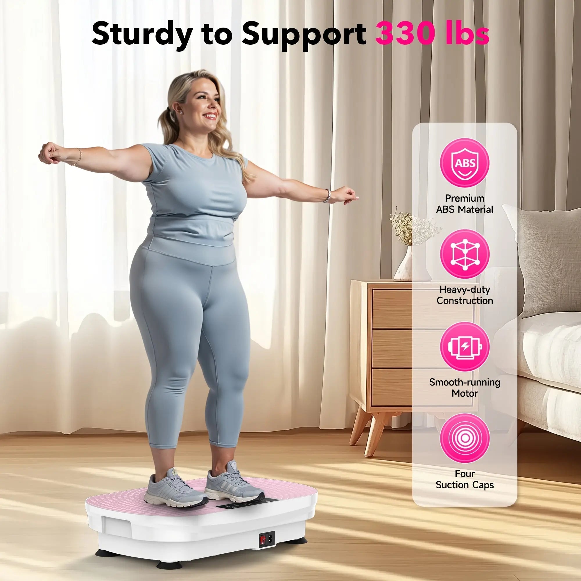 Fitness Pedel/ Vibration Plate Exercise Machine, Multiple Preset Modes Vibration Platform, Whole Body Workout Exercise Machine For Body Building, Quiet And Portable, Ideal Home Gym Workout Equipment, Perfect Gift, Without Bat Nova Trendz