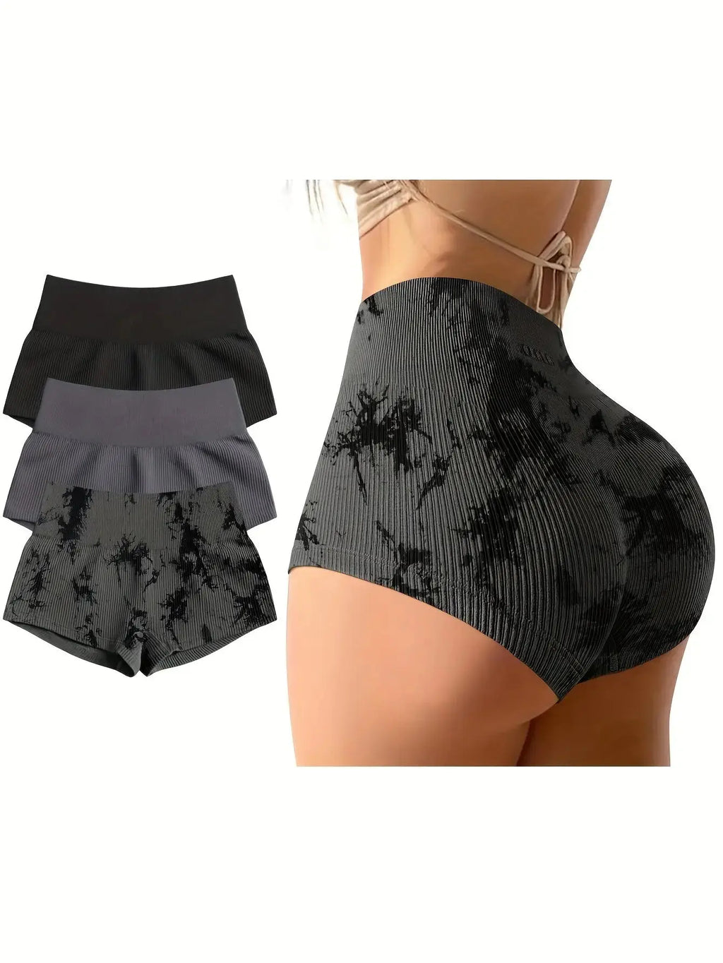 OQQ Women 3 Piece Yoga Shorts Sexy High Waist Booty Stretch Workout Exercise Hot Shorts Nova Trendz