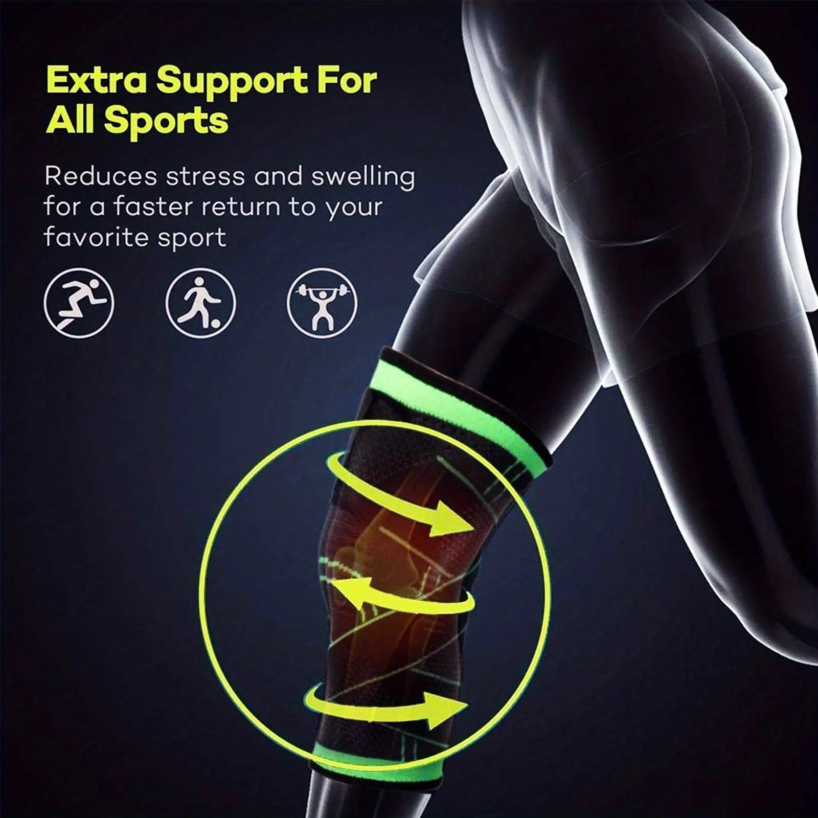 (2pcs) Order A Size Up Get Maximum Knee Support & Arthritis Relief For Men & Women - Adjustable Strap Wrap For Running, Cycling & Exercise! Nova Trendz