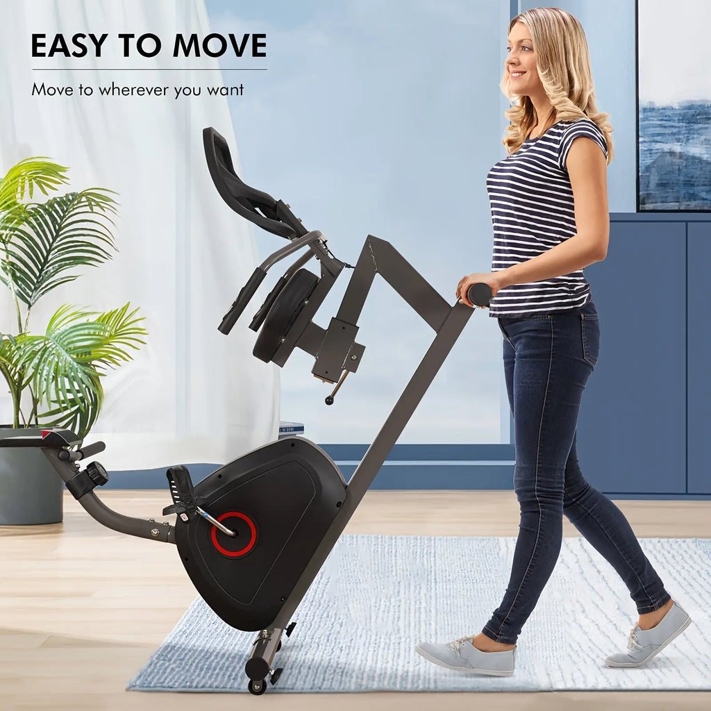 Recumbent Exercise Bike For Seniors Stationary Bike Sturdy Quiet 8 Levels Recumbent Bikes Large Comfortable Seat Heart Rate Handle & IPad Holder For Gym Home Adults Nova Trendz