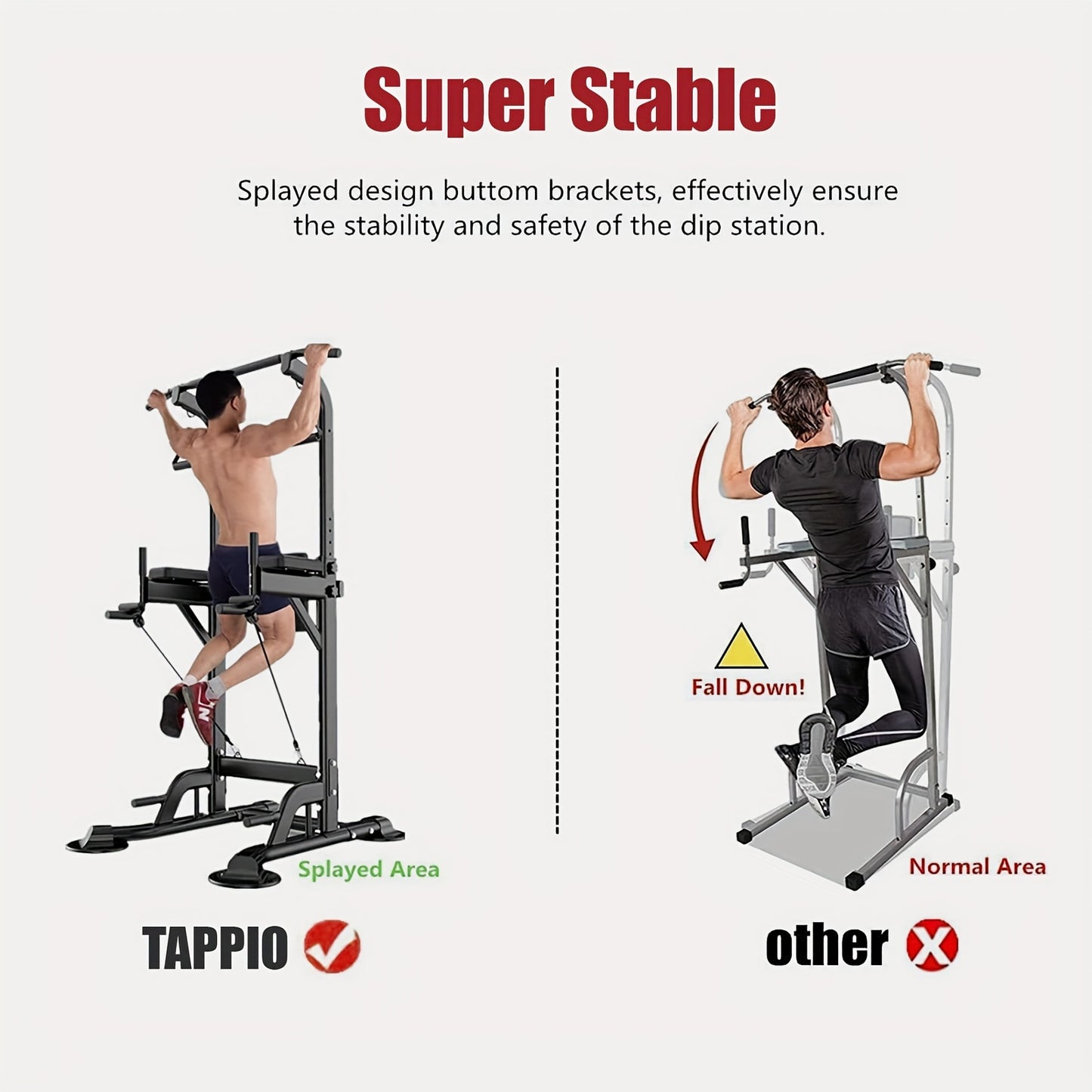 [Power Tower] Adjustable Power Tower | Pull Up Bar Stand Dip Station Workout Equipment Multi-Function Strength Training Exercise Equipment for Men Women Home Gym 330LBS