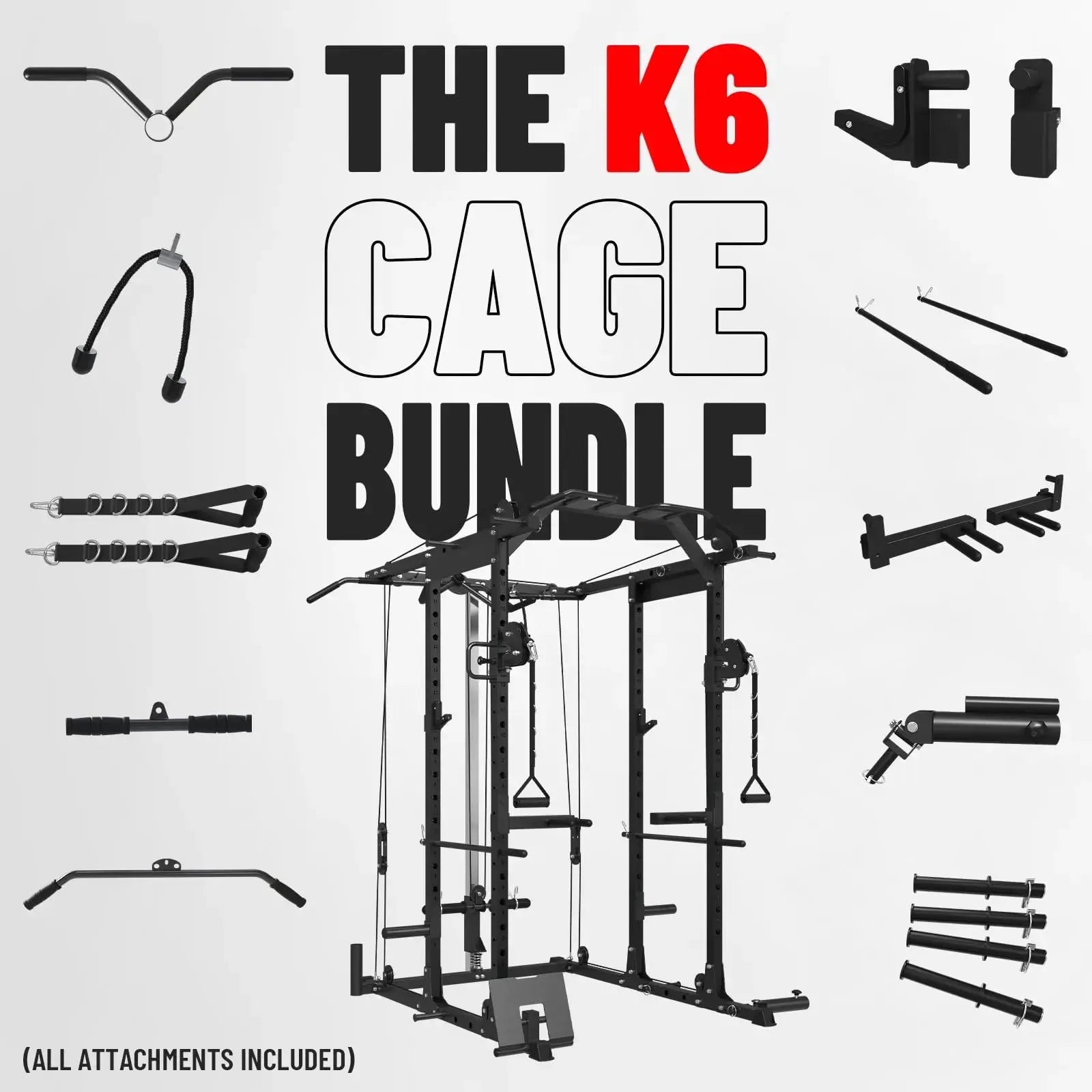Mikolo Power Cage, Power Rack with Cable Crossover System, 1500LBS Squat Rack with LAT Pull Down System, Workout Cage with Pulley System for Fitness Home Gym Nova Trendz