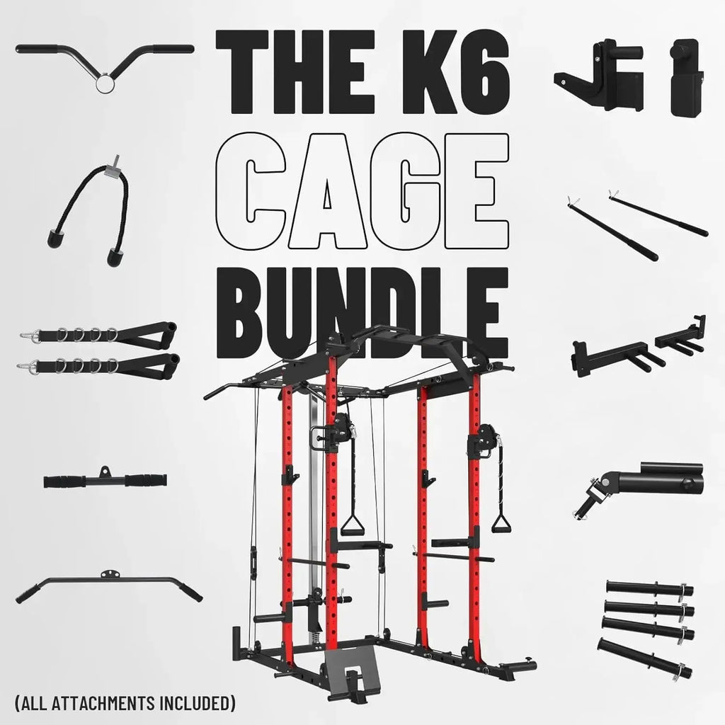 Mikolo Power Cage, Power Rack with Cable Crossover System, 1500LBS Squat Rack with LAT Pull Down System, Workout Cage with Pulley System for Fitness Home Gym Nova Trendz