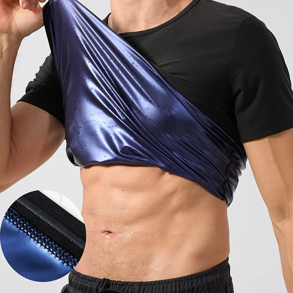 Sauna Shirt For Men, Short Sleeve Sauna Suit For Men Weight Loss, Sweat Body Shaper Sauna Vest For Men Gym Exercise Sauna Top Nova Trendz
