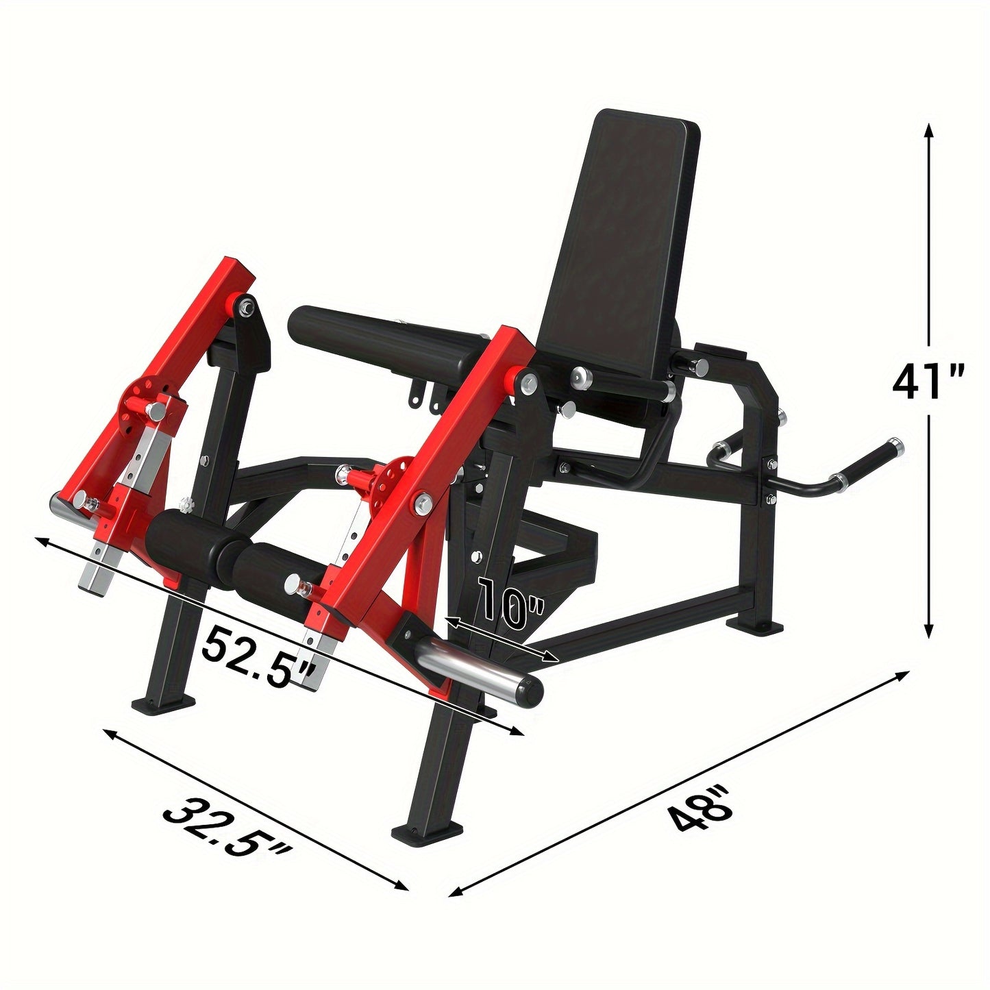 [4-IN-1 Leg Exercise Machine] 4-IN-1 Leg Exercise Machine - Single Leg Extension And Lying Leg Curl, Adjustable Leg Bench - 350lb Capacity, Plate Loaded Home Gym