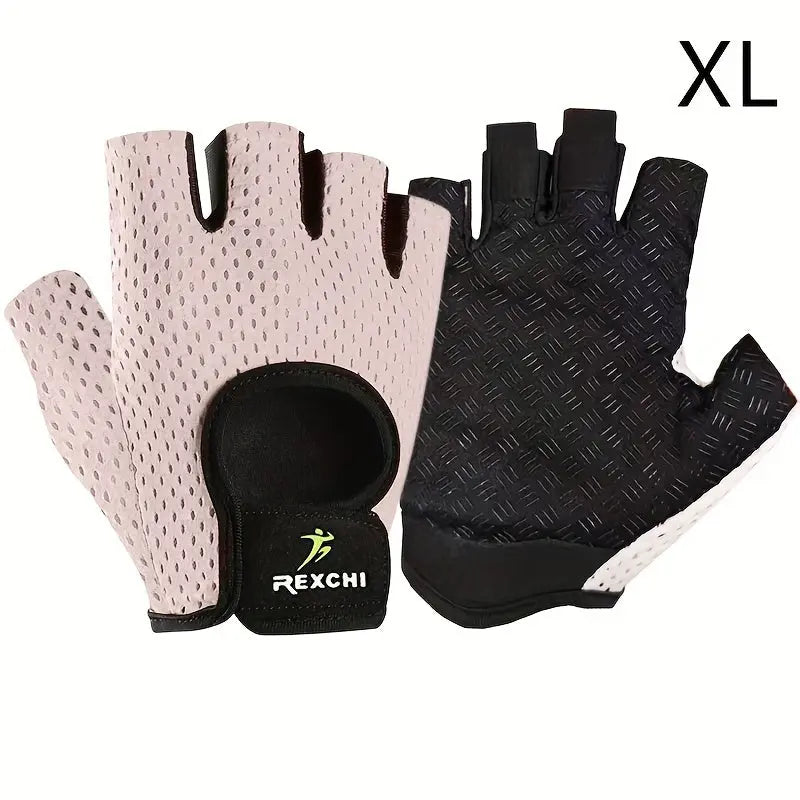 1 Pair of Premium Half Finger Fitness Gloves - Non-Slip, Breathable, and Protective for Weight Lifting, Gym, Dumbbell Exercise, Sports, and Cycling Nova Trendz