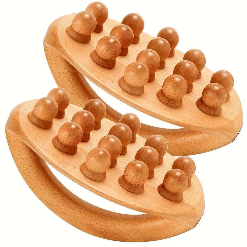 1/2pcs Massage Stick - Full Body Relaxation, Wooden Massage Tool for Back, Neck, Abandon, Hand, Leg, Waist, Relax Muscles tool After Exercise, Massager tool, Massage brush with 12 Smooth Beads Nova Trendz