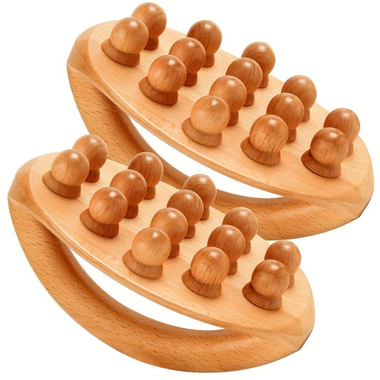1/2pcs Massage Stick - Full Body Relaxation, Wooden Massage Tool for Back, Neck, Abandon, Hand, Leg, Waist, Relax Muscles tool After Exercise, Massager tool, Massage brush with 12 Smooth Beads