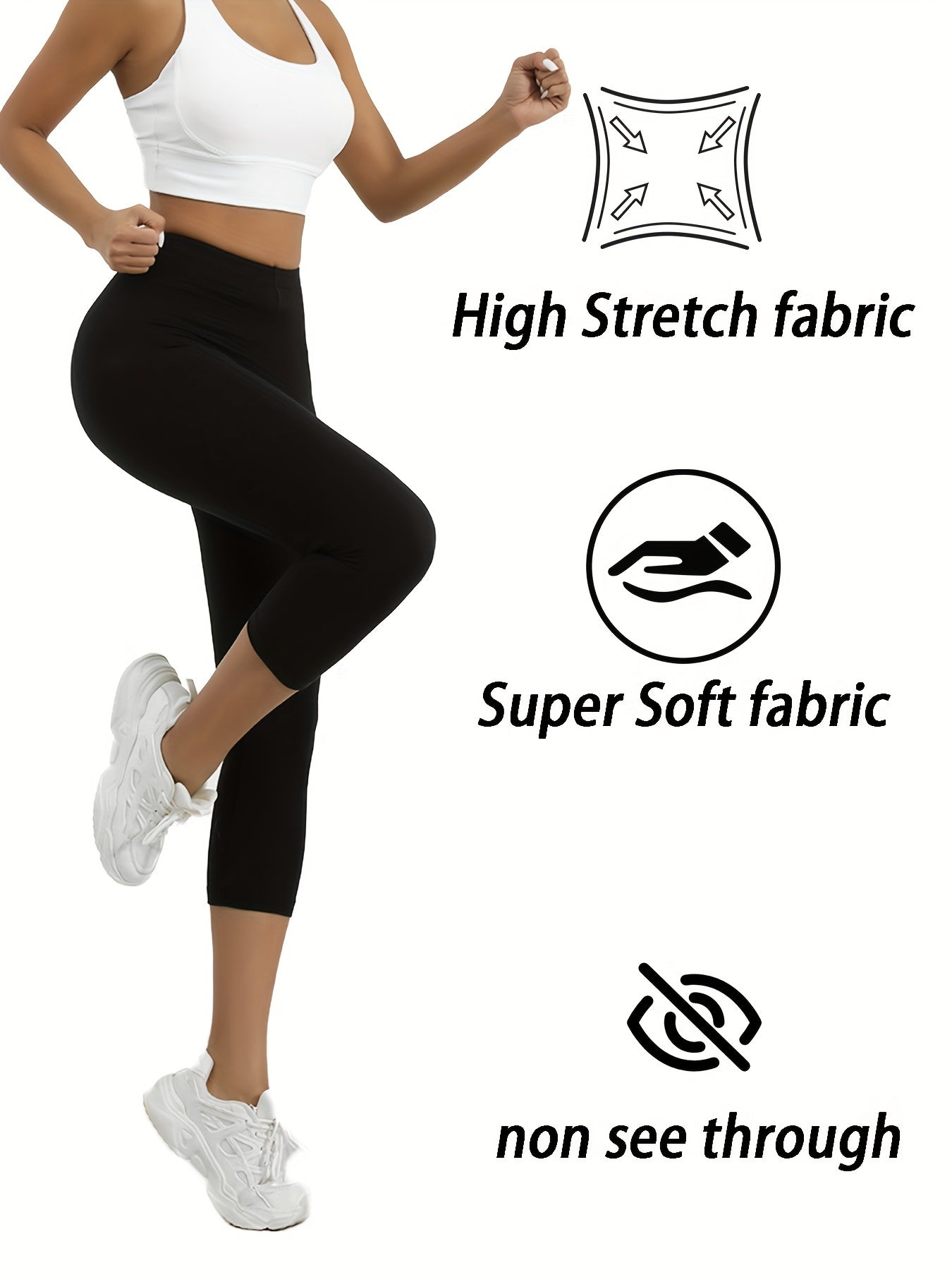 5-Pack Womens Capri Leggings - Ultra-Stretchy, Silky Smooth, Opaque Fabric for Maximum Comfort - Ideal for Fitness, Exercise, Running, Yoga, and Active Lifestyle with Endless Outfit Options