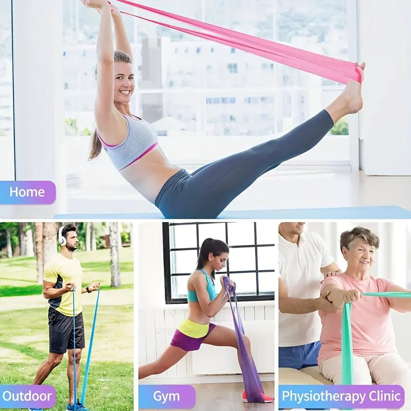 4pcs Yoga Resistance Bands Set - 4-Level TPE Elastic Bands for Fitness, Pilates & Strength Training, Perfect Gift for Fitness Enthusiasts, Fitness Essentials|Colorful Resistance Bands|Durable Exercise Equipment Nova Trendz