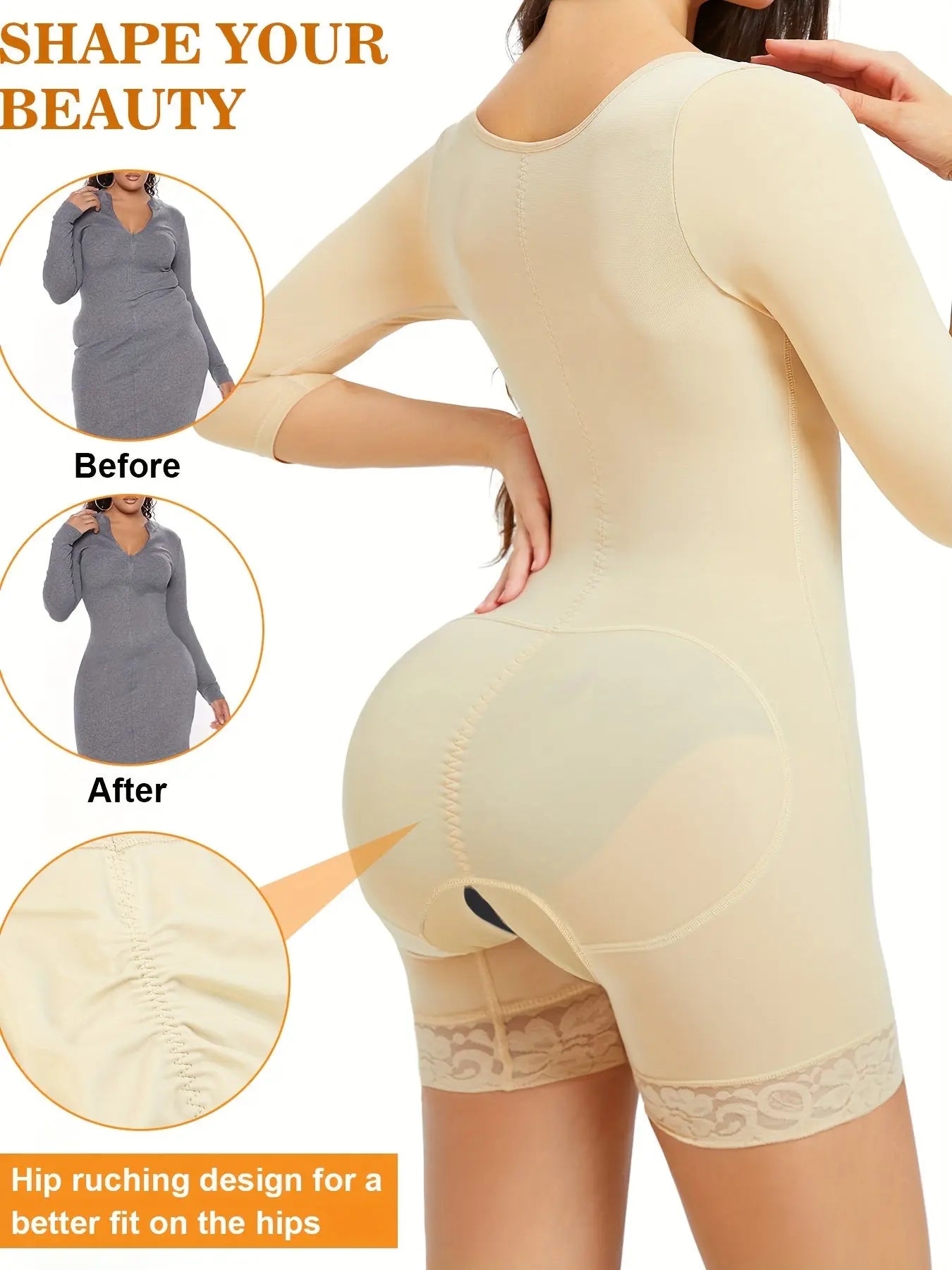 Postpartum Shaping Bodysuit - Waist Trainer Tummy Control Open Crotch Open Bust Slip Body Shaper - Breathable Fabric - For Women Postpartum Recovery & Shapewear - Suitable for Daily Wear & Exercise - Perfect Gift for New Moms Nova Trendz