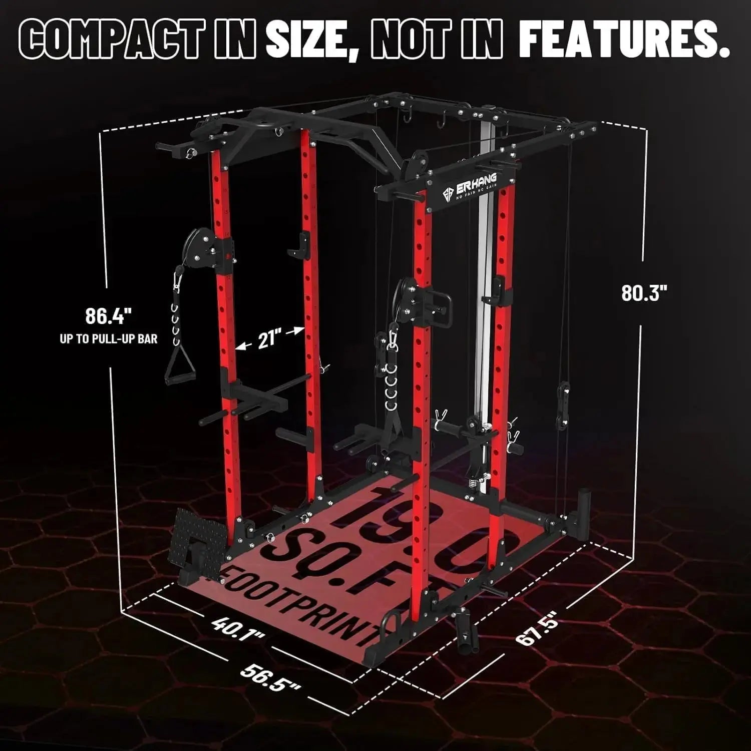 Mikolo Power Cage, Power Rack with Cable Crossover System, 1500LBS Squat Rack with LAT Pull Down System, Workout Cage with Pulley System for Fitness Home Gym Nova Trendz