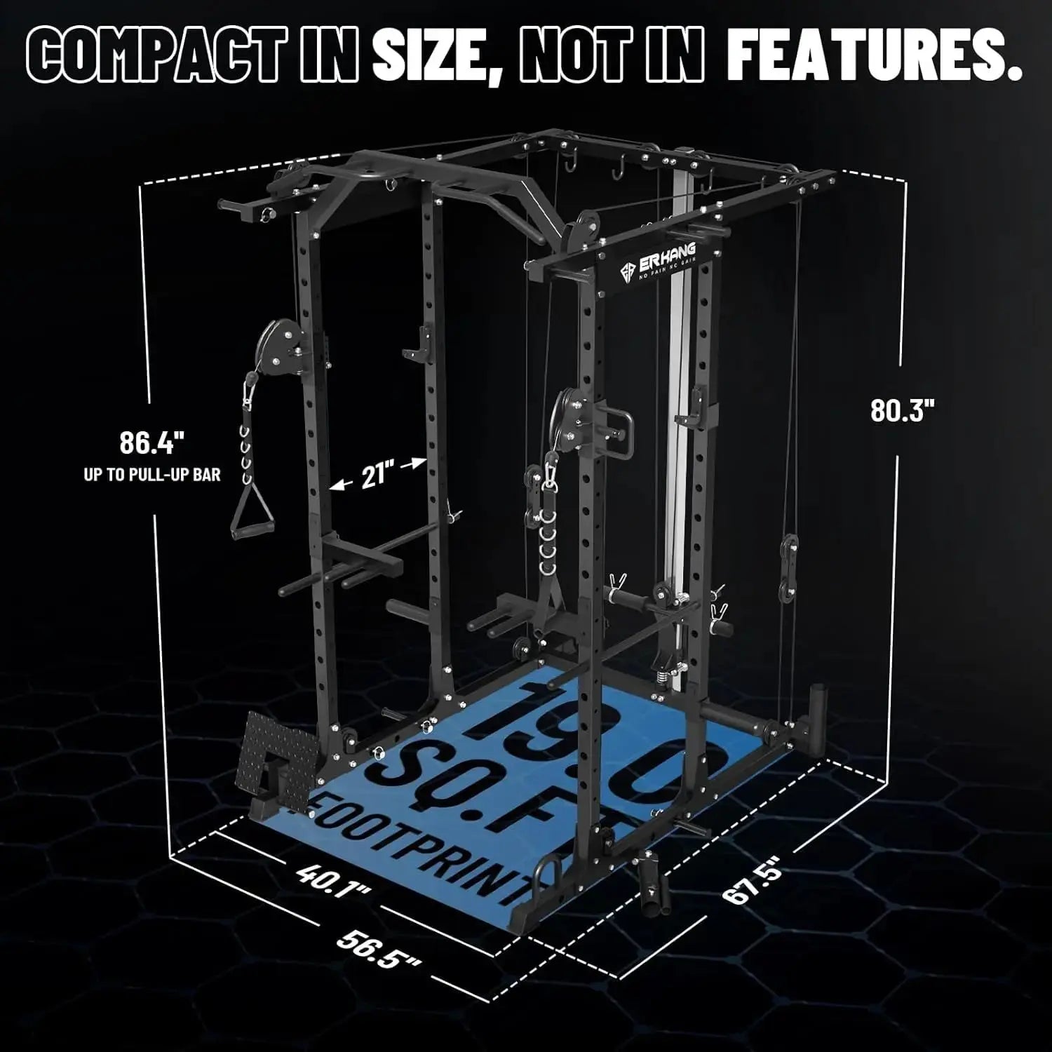 Mikolo Power Cage, Power Rack with Cable Crossover System, 1500LBS Squat Rack with LAT Pull Down System, Workout Cage with Pulley System for Fitness Home Gym Nova Trendz