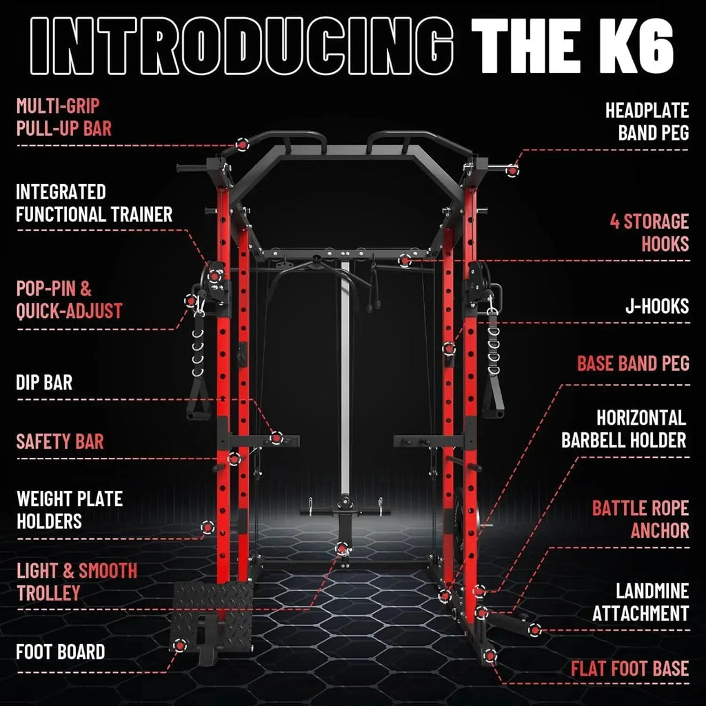 Mikolo Power Cage, Power Rack with Cable Crossover System, 1500LBS Squat Rack with LAT Pull Down System, Workout Cage with Pulley System for Fitness Home Gym Nova Trendz