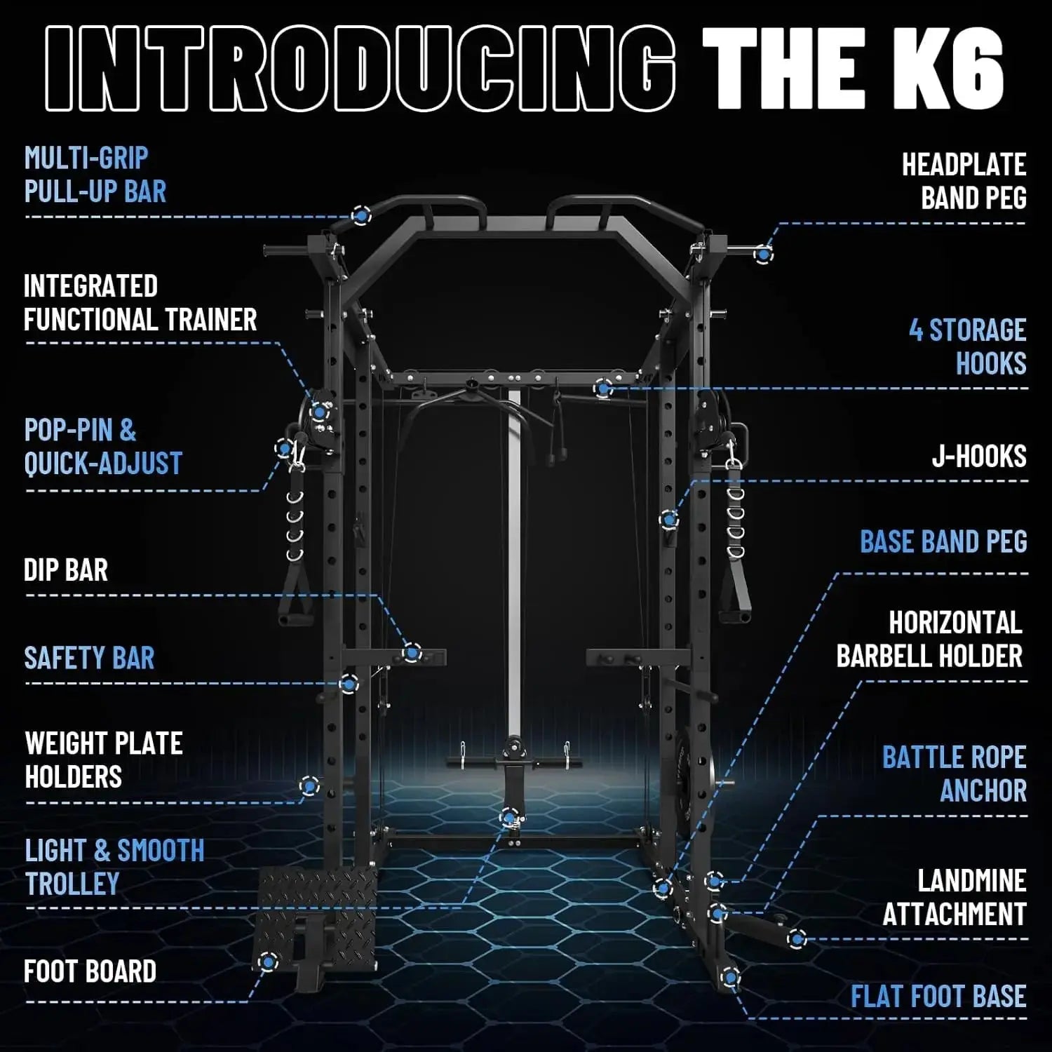 Mikolo Power Cage, Power Rack with Cable Crossover System, 1500LBS Squat Rack with LAT Pull Down System, Workout Cage with Pulley System for Fitness Home Gym Nova Trendz
