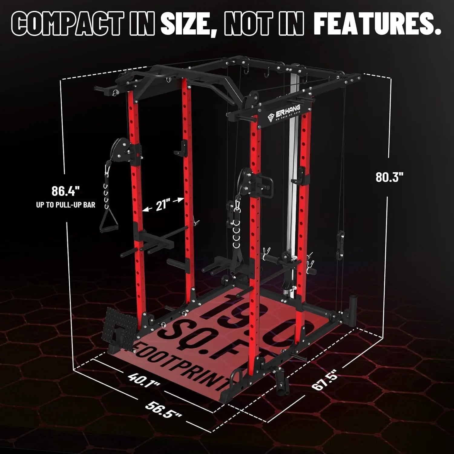 Mikolo Power Cage, Power Rack with Cable Crossover System, 1500LBS Squat Rack with LAT Pull Down System, Workout Cage with Pulley System for Fitness Home Gym Nova Trendz