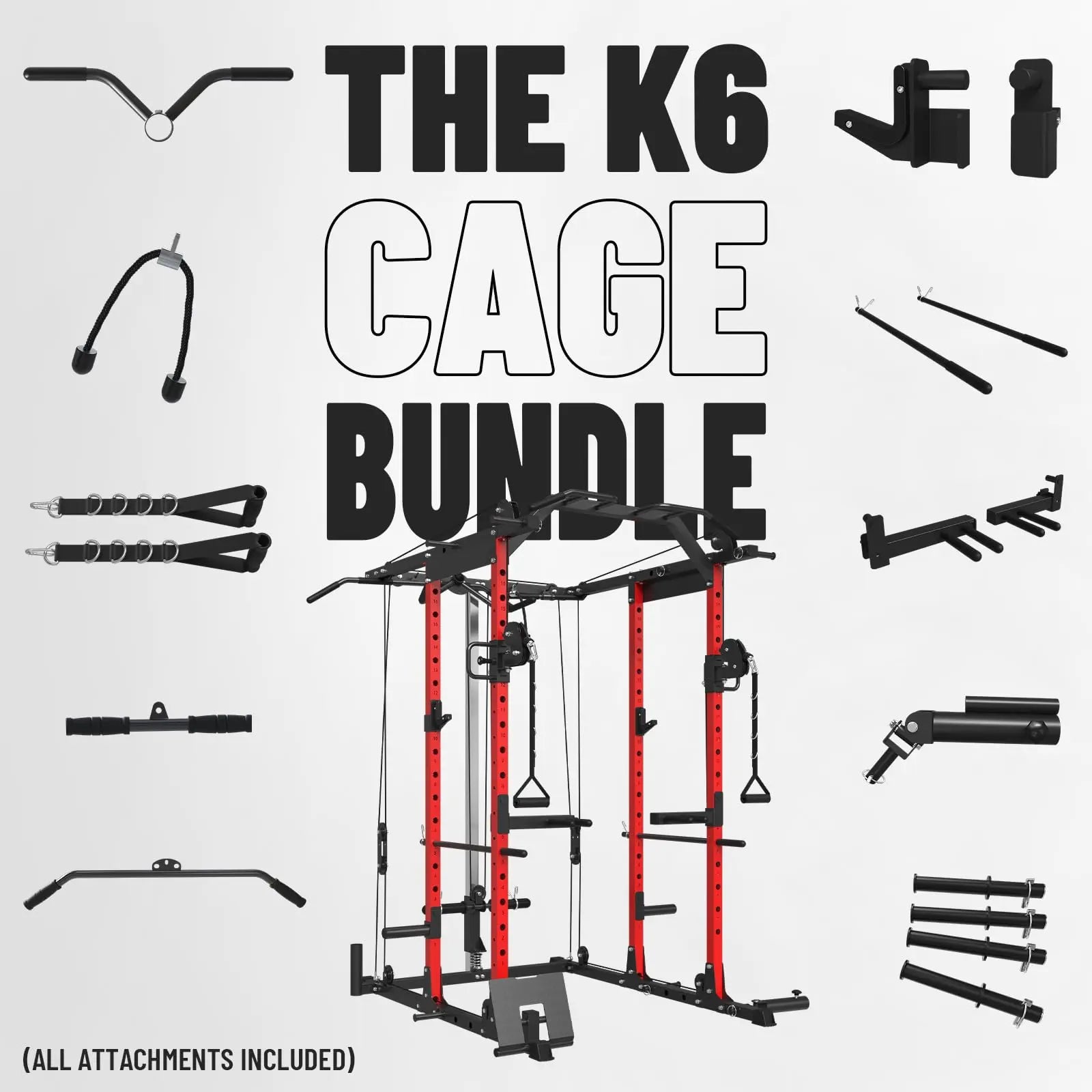 Mikolo Power Cage, Power Rack with Cable Crossover System, 1500LBS Squat Rack with LAT Pull Down System, Workout Cage with Pulley System for Fitness Home Gym Nova Trendz