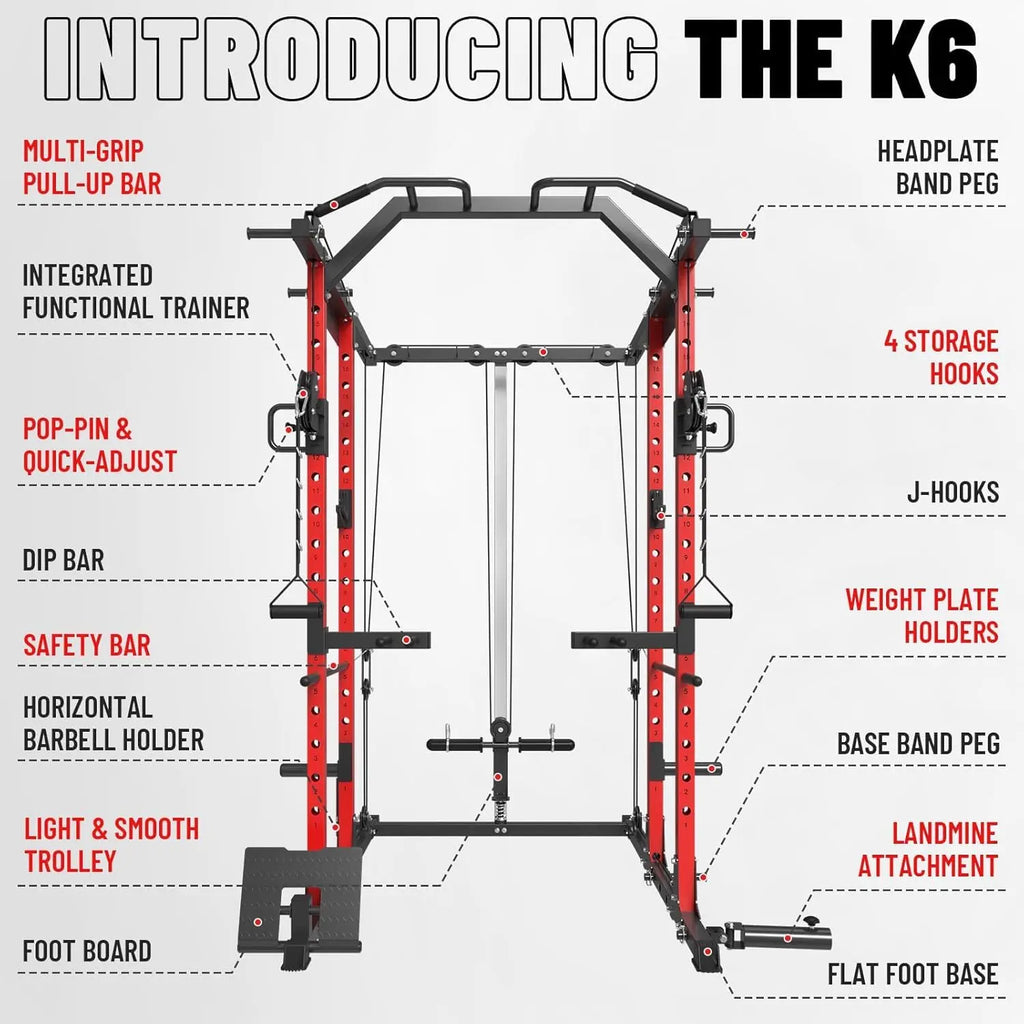 Mikolo Power Cage, Power Rack with Cable Crossover System, 1500LBS Squat Rack with LAT Pull Down System, Workout Cage with Pulley System for Fitness Home Gym Nova Trendz