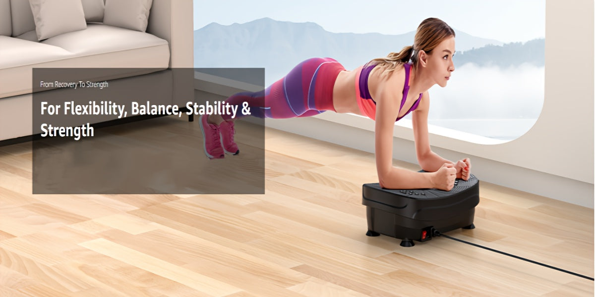Vibration Plate Exercise Machine, Portable Full Body Vibration Platform, 9 Preset Mode & Auto Mode Fitness Board for Weight Loss Shaping, with Resistance Bands, 99 Levels