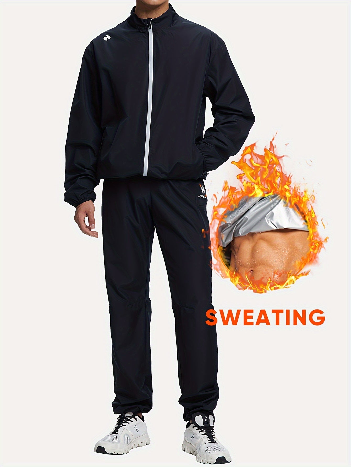 HOTSUIT Sauna Suit for Men Weight Loss Boxing - Non Rip Sweat Suit for Men - Lightweight, Breathable Fabric - For Men - Suitable for Weight Loss, Exercise & Boxing - Ideal Gift for Fitness Enthusiasts