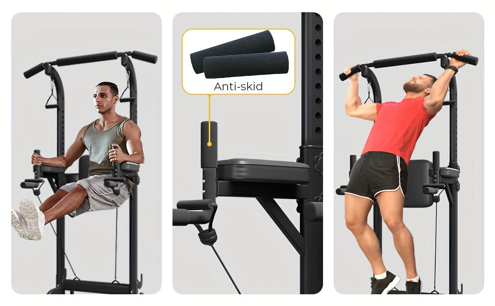 [Power Tower] Adjustable Power Tower | Pull Up Bar Stand Dip Station Workout Equipment Multi-Function Strength Training Exercise Equipment for Men Women Home Gym 330LBS