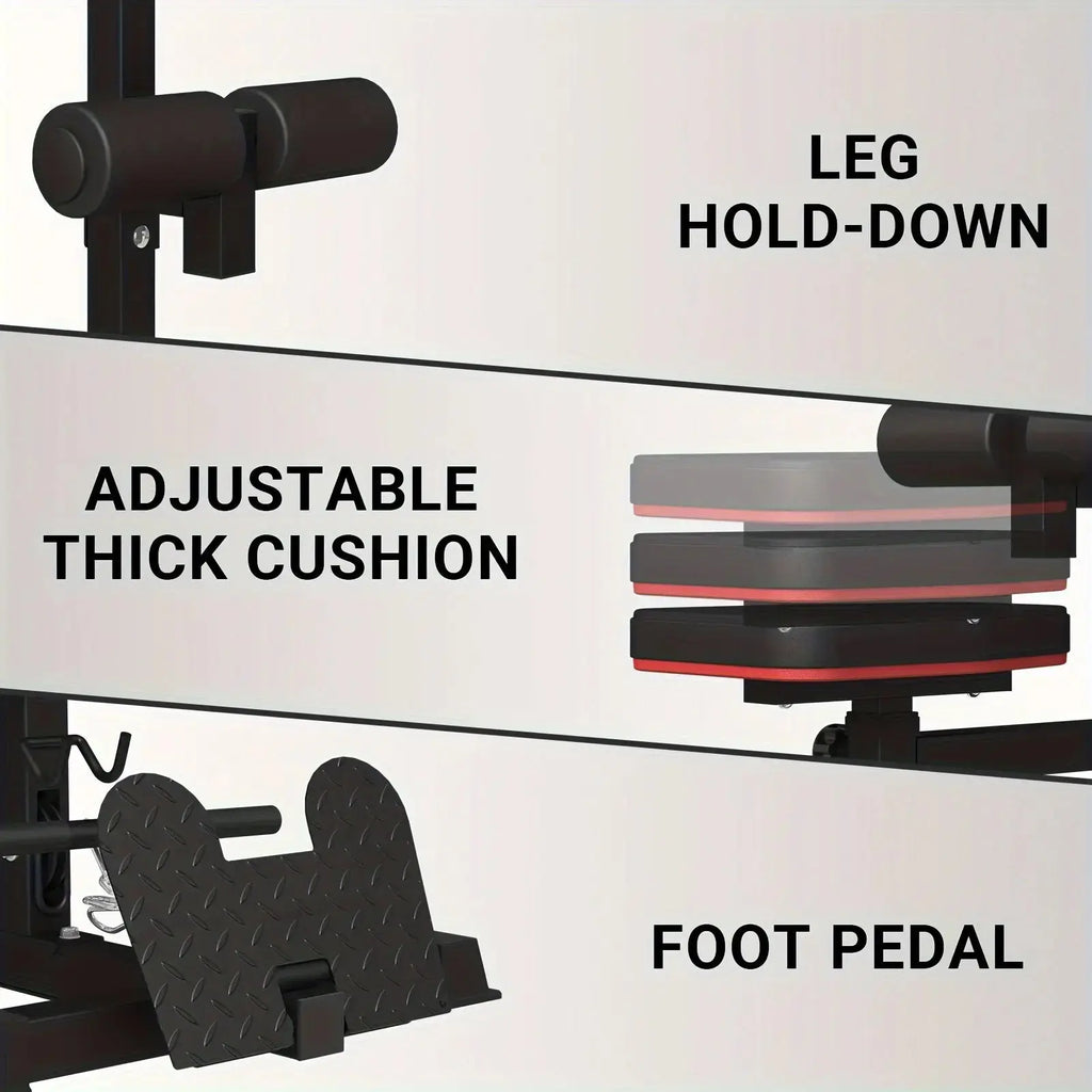 Home Gym LAT Machine - Ultimate Back Exercise Equipment for Low Strength Aids - Flip-Up Footplate, High and Low Pulley Station, Space-Saving Design for Effective Lat Pull Downs, Rows and More Nova Trendz