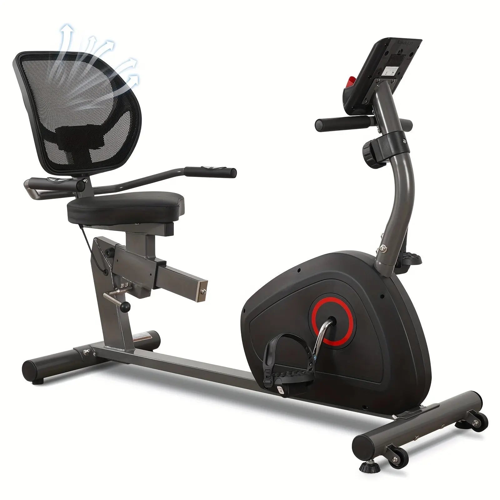 Recumbent Exercise Bike For Seniors Stationary Bike Sturdy Quiet 8 Levels Recumbent Bikes Large Comfortable Seat Heart Rate Handle & IPad Holder For Gym Home Adults Nova Trendz
