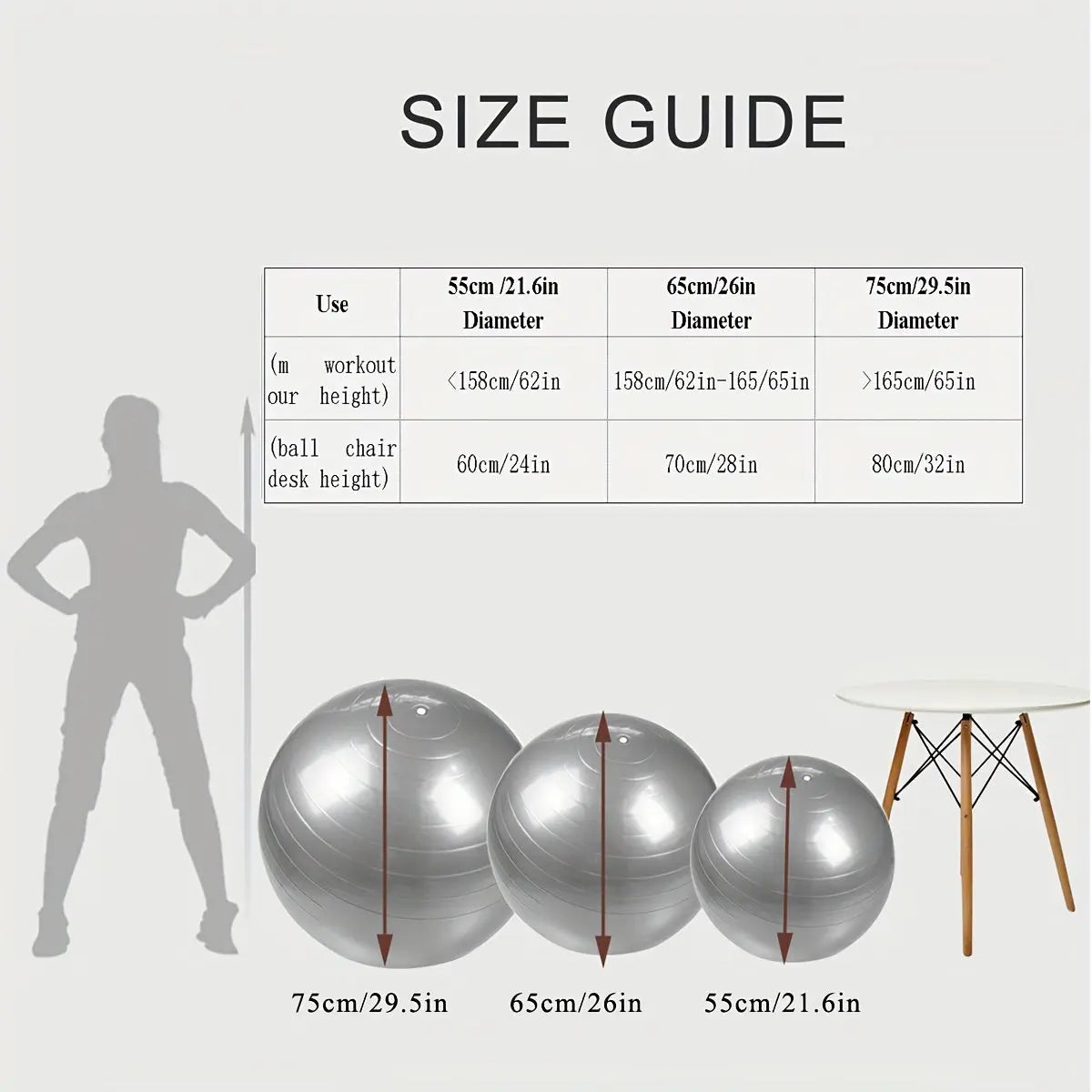 1pc Extra Large Thickened Yoga Ball, Silvery PVC Fitness Ball for Balance and Sensory Training, Adult Exercise Equipment with Air Pump and Nozzle Included Nova Trendz