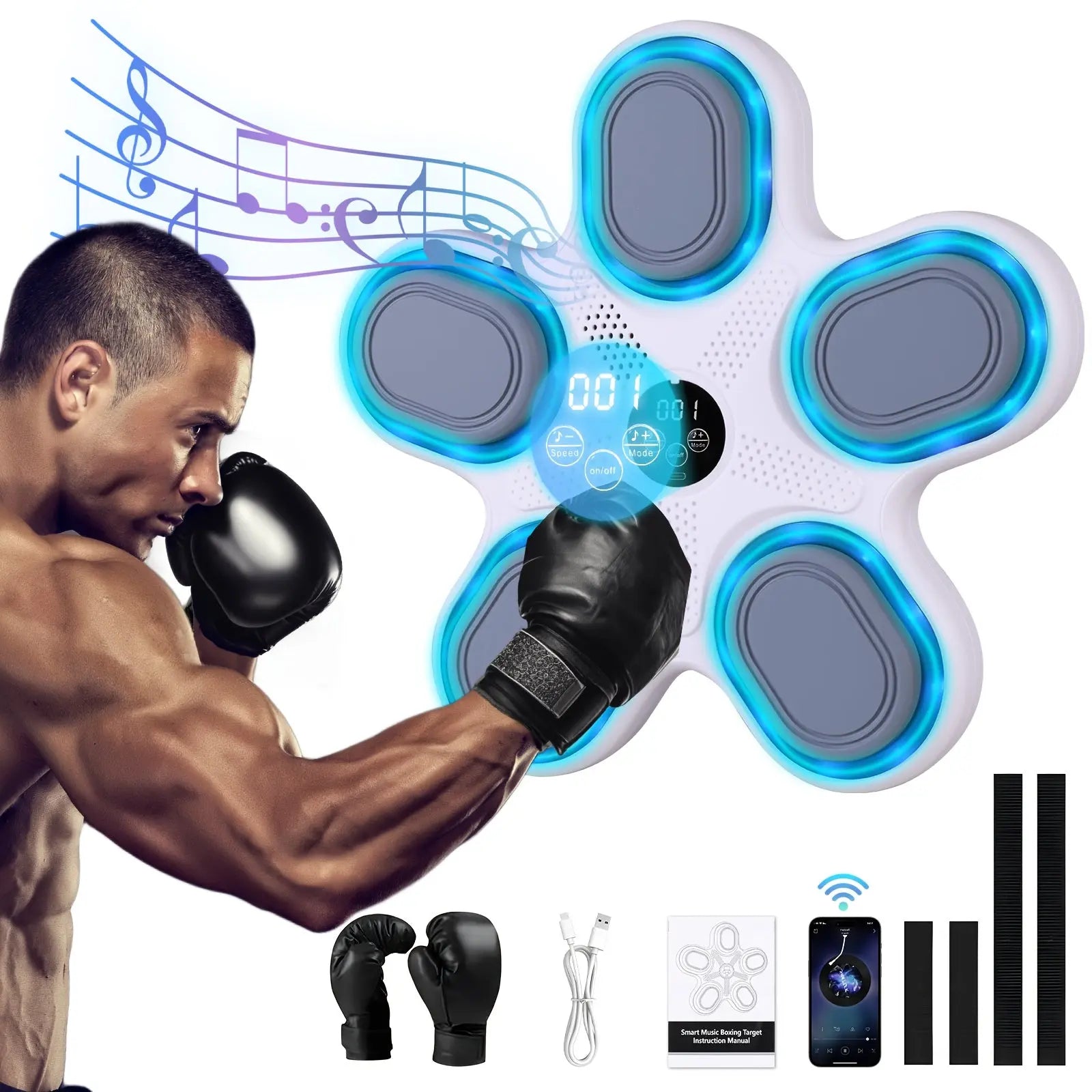 Music Boxing Machine - LOVEWE Wall Mounted Workout Equipment For Adults With Boxing Gloves - Home Boxing Target Machine Nova Trendz