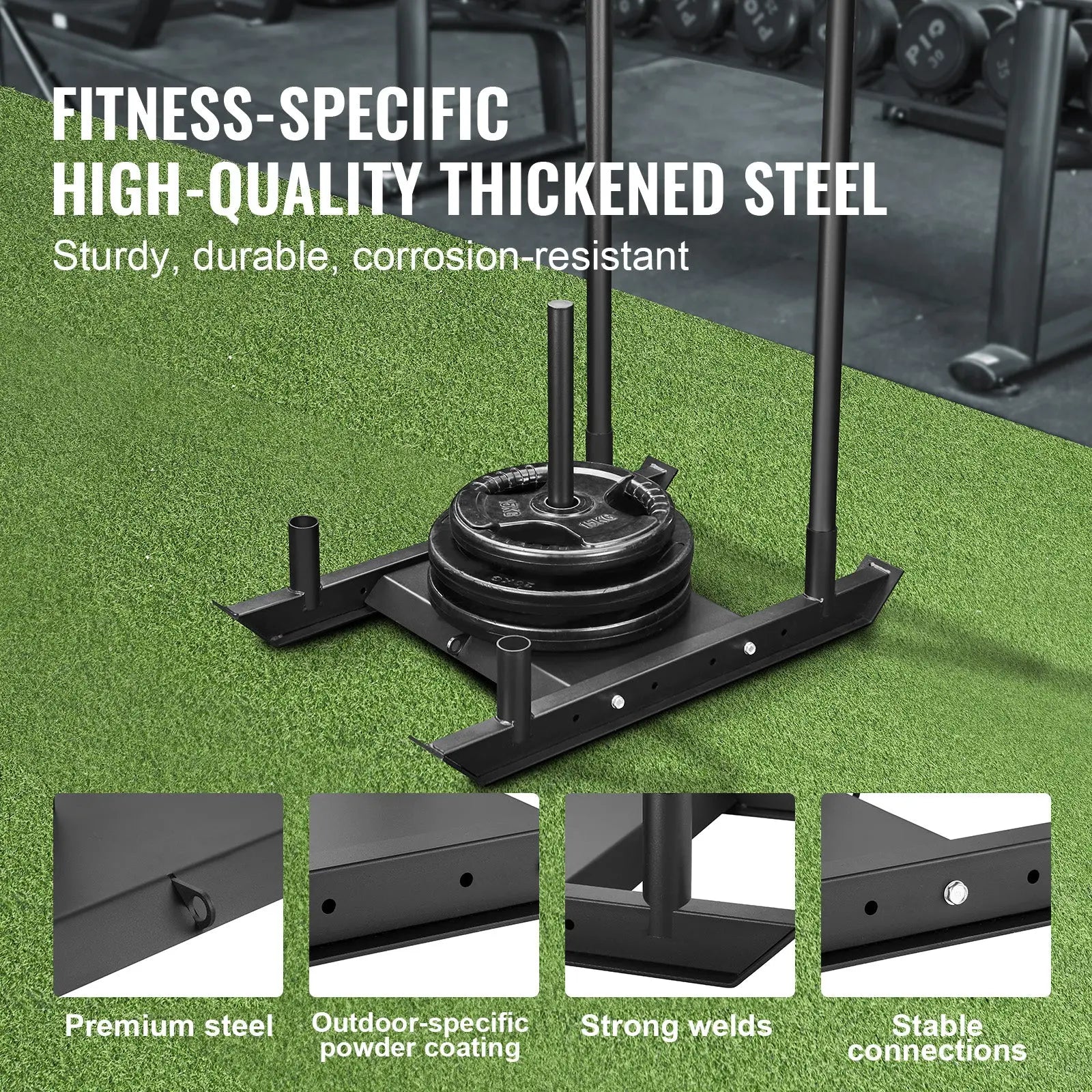 VEVOR Weight Training Pull Sled, Fitness Strength Speed Training Sled, Steel Power Sled Workout Equipment for Athletic Exercise and Speed Improvement Nova Trendz